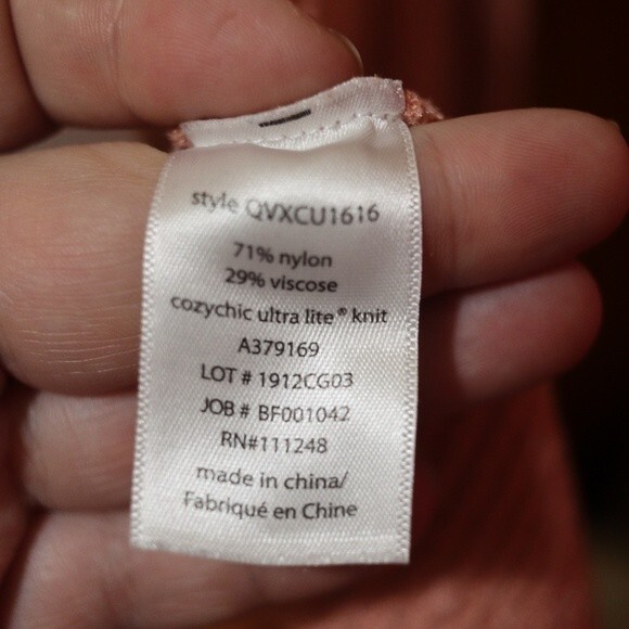 Barefoot Dreams Coral Pink Open Front Cardigan Ribbed Chenille Sweater 3X - Picture 8 of 9